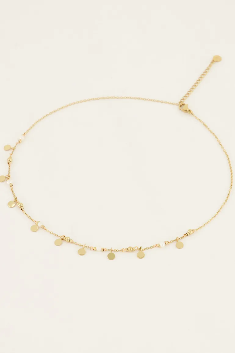 Collier Vintage Avec Pastilles Et Perles