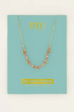 Collier Vintage Avec Perles Et Billes Oranges