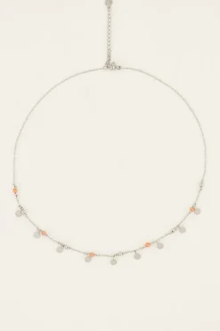 Collier Vintage Avec Perles Et Pastilles Orange
