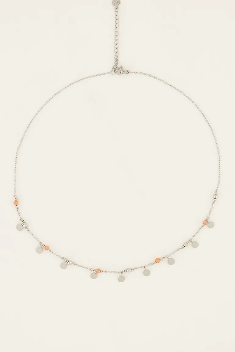 Collier Vintage Avec Perles Et Pastilles Orange