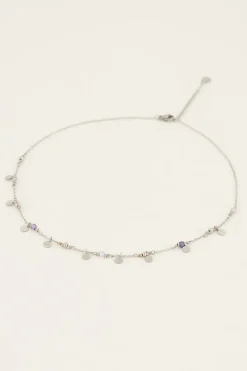 Collier Vintage Avec Perles Et Pastilles Lilas