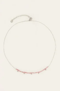 Collier Vintage Avec Perles Et Billes Roses