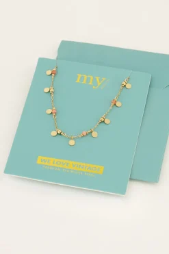 Collier Vintage Avec Perles Et Pastilles Orange