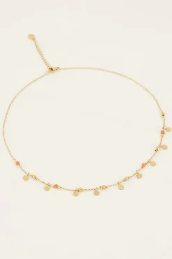 Collier Vintage Avec Perles Et Pastilles Orange