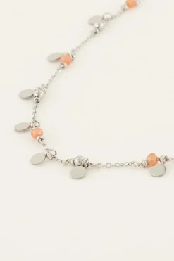Collier Vintage Avec Perles Et Pastilles Orange