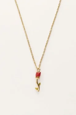 Collier Vintage Avec Rose Colorée