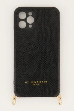 Coque De Téléphone Noire Effet Serpent