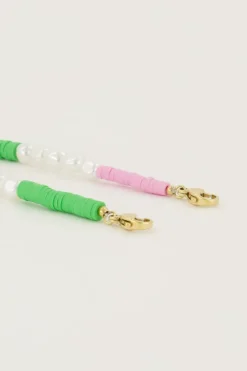 Cordon De Téléphone Vert Avec Perles