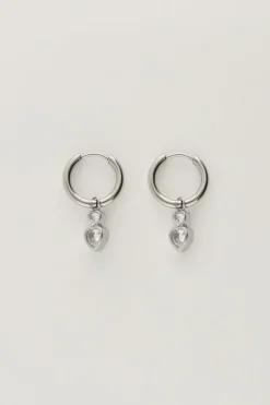 Créoles Avec Double Cœur En Strass