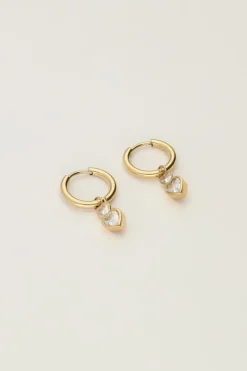 Créoles Avec Double Cœur En Strass