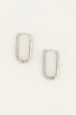 Créoles Rectangulaires Avec Cristaux