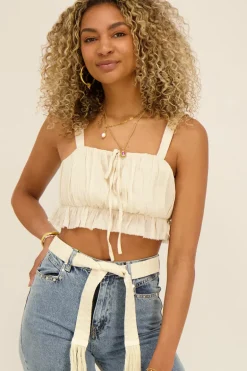 Crop Top à Bretelles Et Noeud
