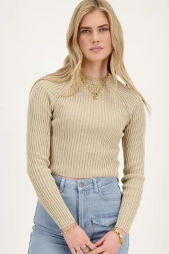 Crop Top Beige En Maille