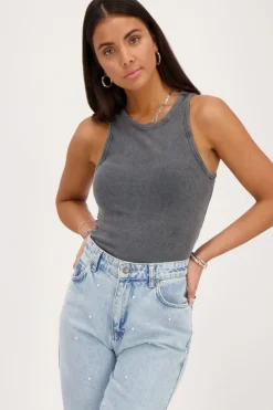 Débardeur Gris Texturé