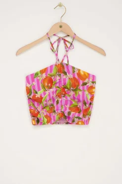 Débardeur Rose à Imprimé Orange