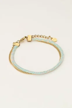 Double Bracelet Avec Chaîne Et Corde