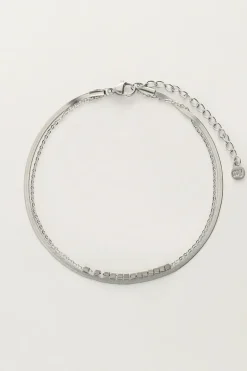 Double Bracelet De Cheville Minimaliste Carré