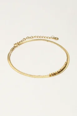 Double Bracelet De Cheville Minimaliste Carré