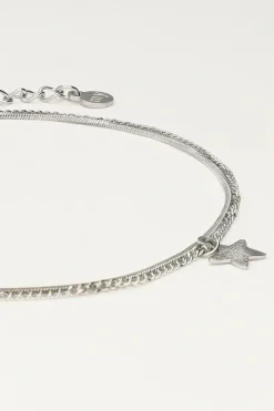Double Bracelet De Cheville Minimaliste Avec Charms étoile