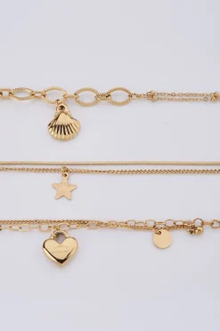 Double Bracelet De Cheville Minimaliste Avec Charms étoile