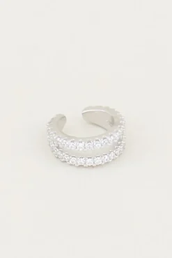 Earcuff à Double Anneau Et Strass