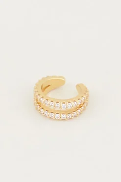 Earcuff à Double Anneau Et Strass