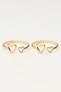 Ensemble De Bagues Coeur Mère & Fille