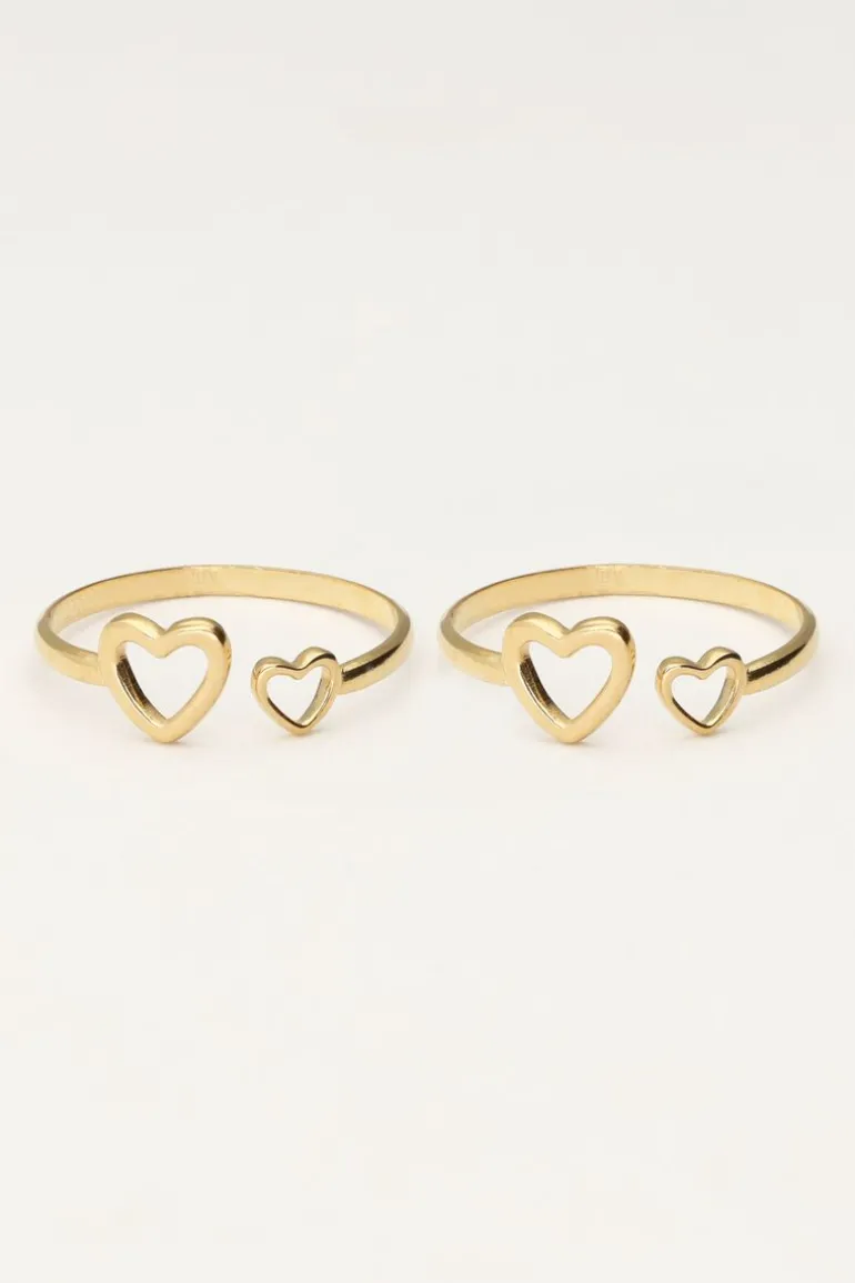 Ensemble De Bagues Coeur Mère & Fille