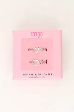 Ensemble De Bagues Coeur Mère & Fille