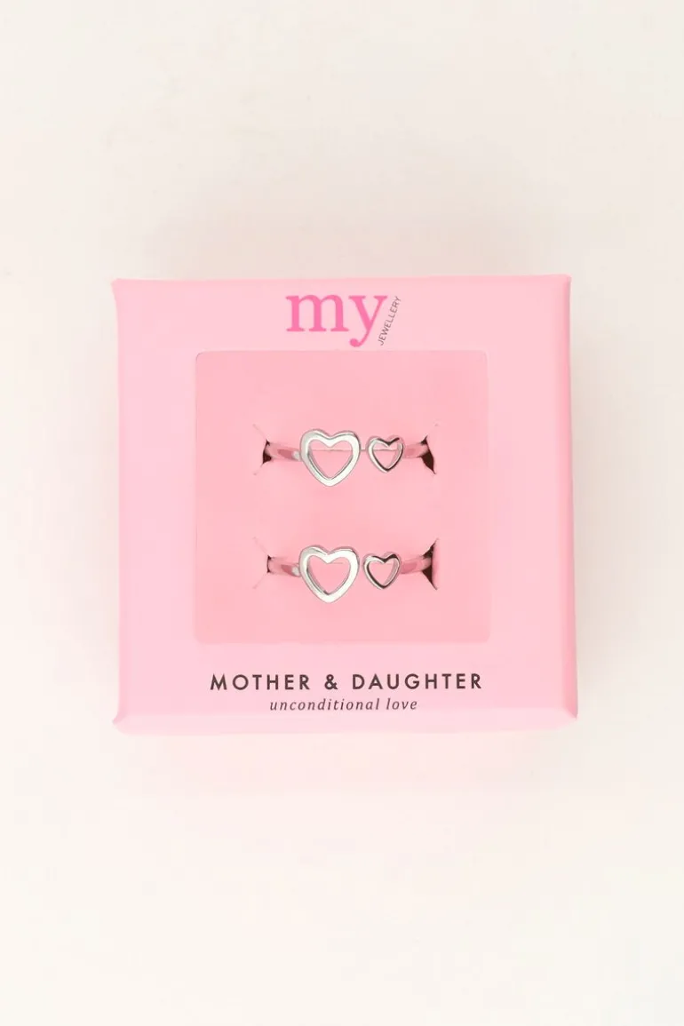 Ensemble De Bagues Coeur Mère & Fille
