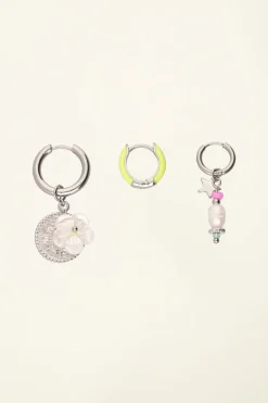 Ensemble De Boucles D'oreilles à Breloques Et Créole Verte