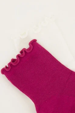 Ensemble De Chaussettes Blanches Et Violettes à Volants