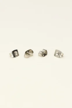 Fermoirs De Boucles D'oreilles En Acier Inoxydable 4 Pièces