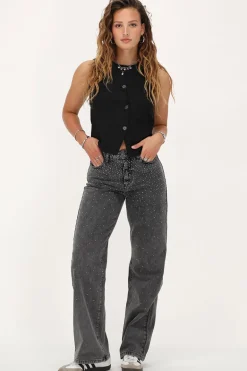 Gilet Sans Manches Noir Avec Boutons
