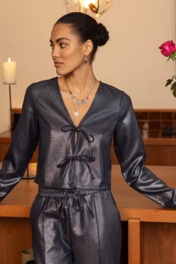Gris Foncé Foncé Avec Lurex Et Nœuds