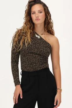 Haut à Une Manche Imprimé Léopard Avec Lurex