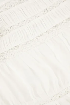 Haut Blanc à Manches Longues Et Volants