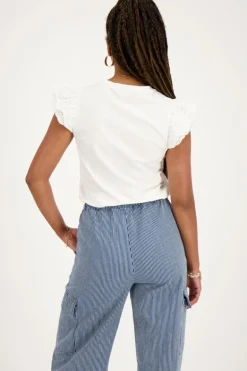 Haut Blanc Avec Manches Brodées