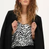 Haut Zébré Noir Et Blanc Avec Paillettes
