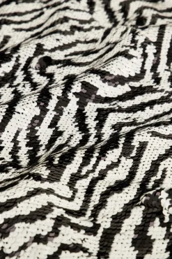 Haut Zébré Noir Et Blanc Avec Paillettes