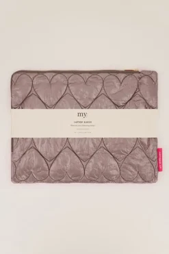 Housse Pour Ordinateur Gris Foncé Avec Motif Cœur