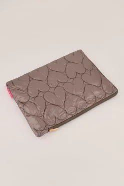 Housse Pour Ordinateur Gris Foncé Avec Motif Cœur