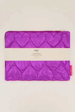 Housse Pour Ordinateur Violette Avec Motif Cœur