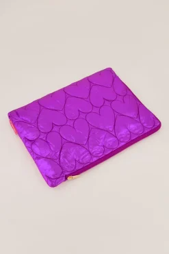 Housse Pour Ordinateur Violette Avec Motif Cœur