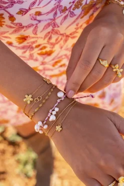 Island Bracelet Avec 3 Fleurs