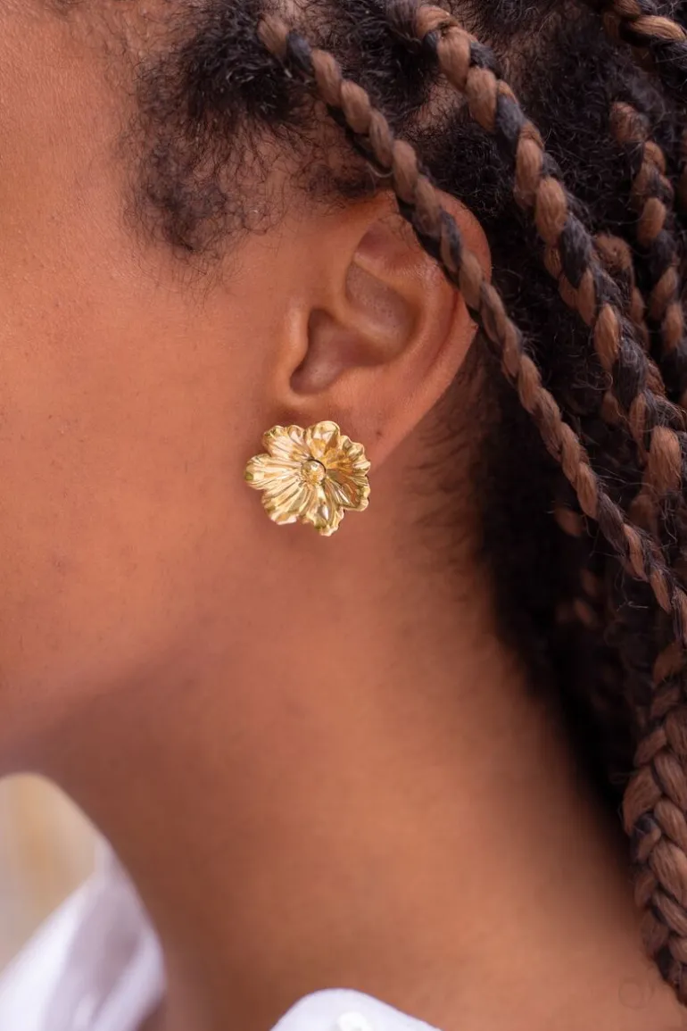 Island Clous D'oreilles Avec Fleur