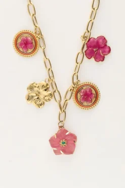 Island Collier Avec 5 Charms Fleurs