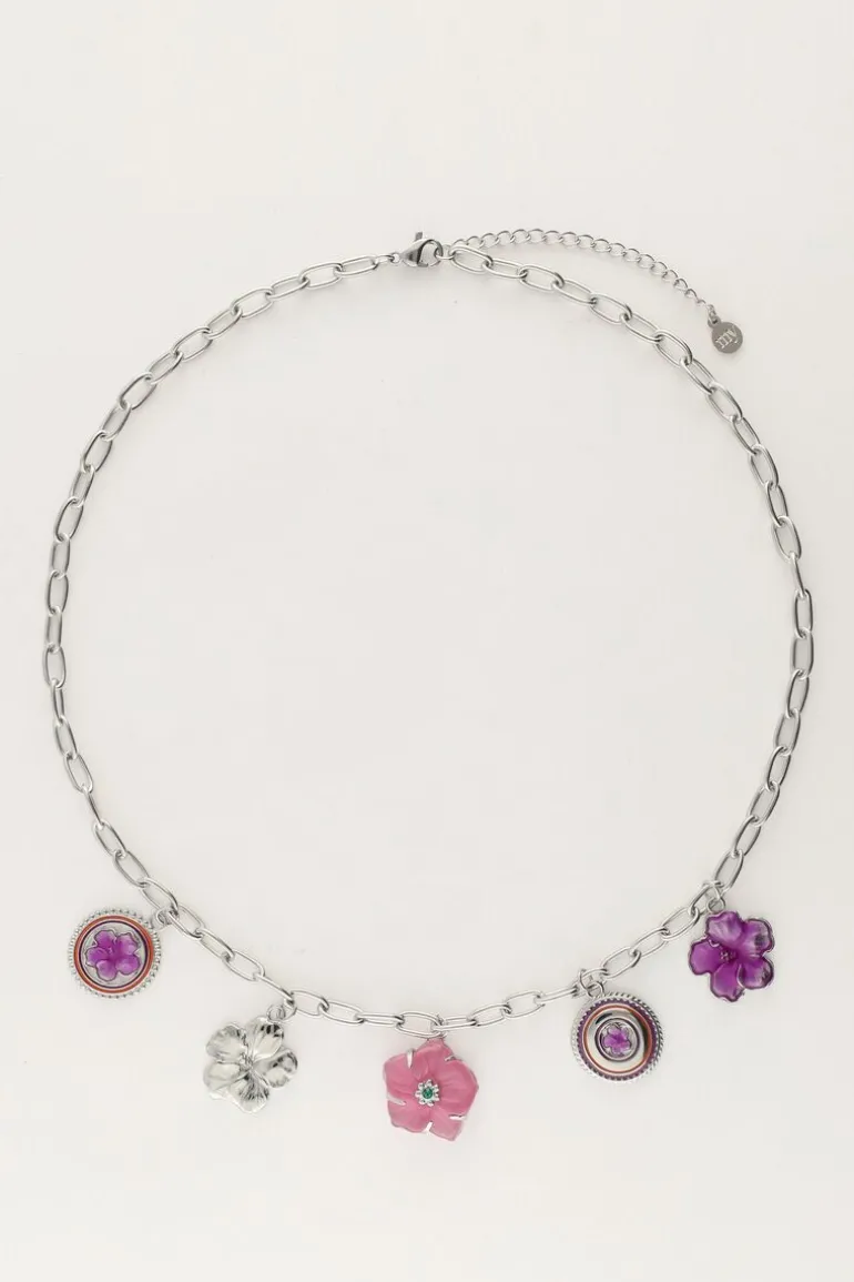 Island Collier Avec 5 Charms Fleurs