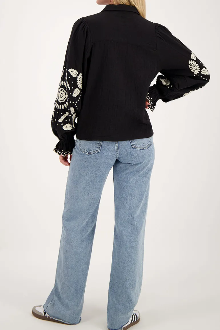 Jean Bleu Denim Flare à Clous
