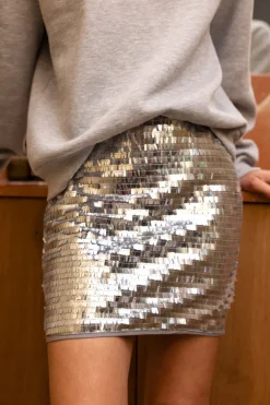 Jupe à Paillettes Argentées